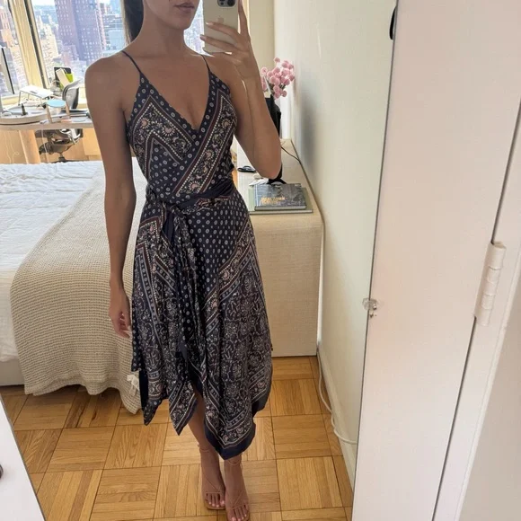 JONATHAN SIMKHAI Scarf Print Wrap Dress - Picture 1 of 13